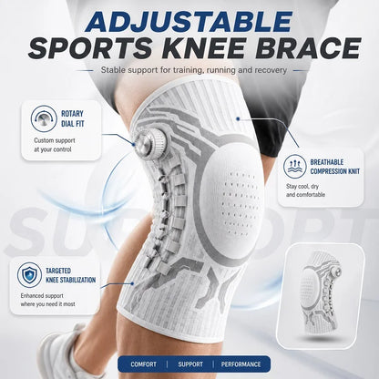 Smart Knob Knee Brace Patella Gel Pad Lateral Stabilizer Compression Support Joint Pain Relief Recovery Home Gym Wear Single