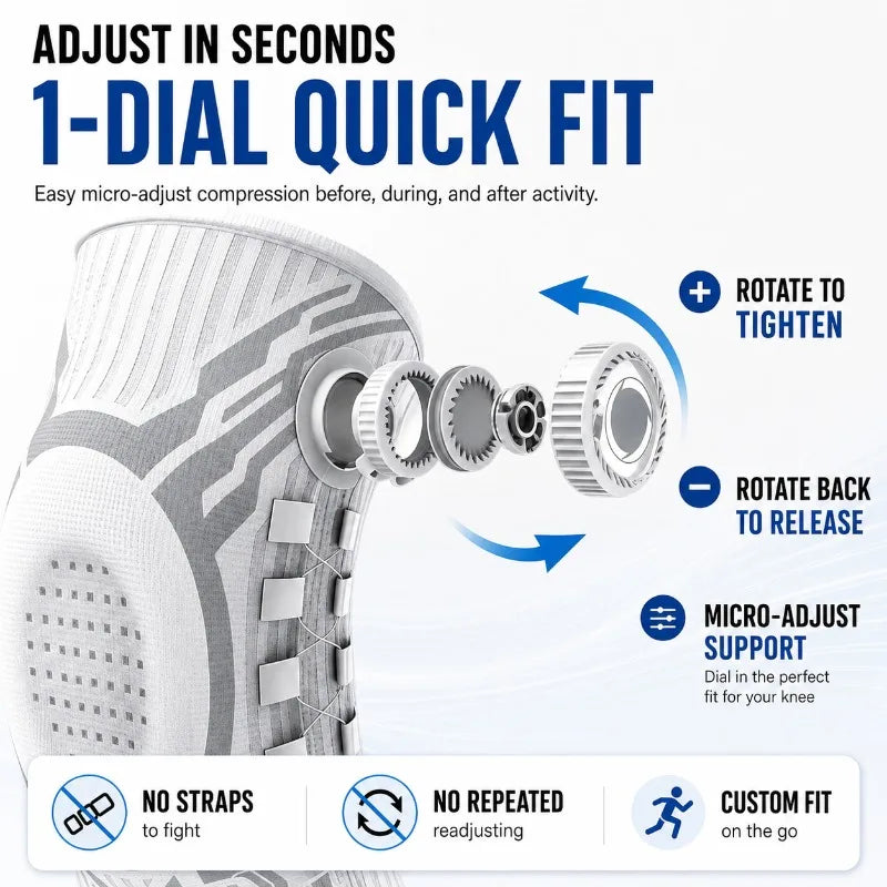 Smart Knob Knee Brace Patella Gel Pad Lateral Stabilizer Compression Support Joint Pain Relief Recovery Home Gym Wear Single